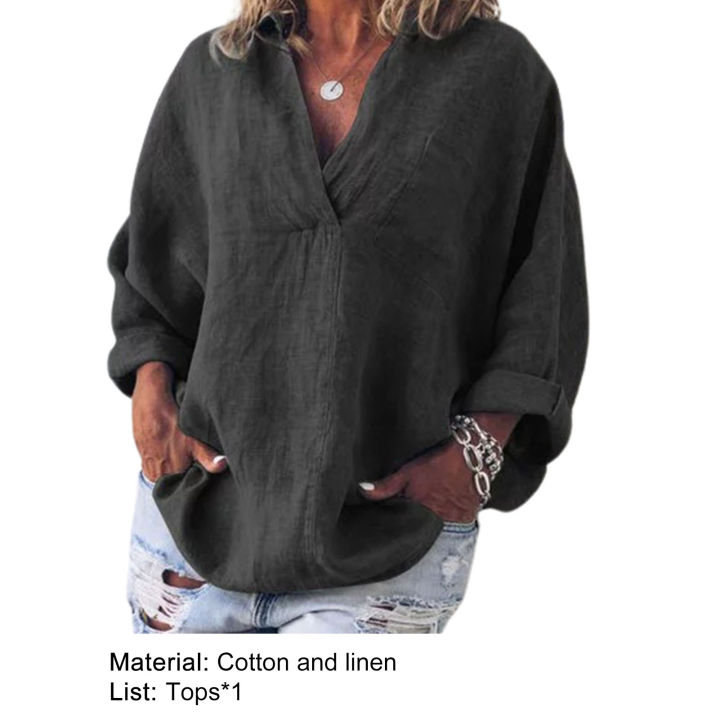 %E3%80%90Value%20Bundle%E3%80%91%20V%20Neck%20Pullover%20Women%20Shirt%20Skin-friendly%20Long%20Sleeve%20Solid%20Color%20Loose%20Blouse%20Ladies%20Clothing%20-%20Image%206