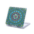Leather Art Mirror Personalized 1pc/Set Portable Mandala Pocket Mirror Craft Kit Folding Design DIY Mirror Kit for Travel.