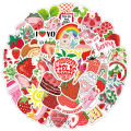 50pcs Cute Sweet Strawberry Stickers Notebook Scrapbooking Aesthetic Cartoon Sticker Ins Style Candy Vinyl Decals for Kids Girl. 