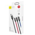 Baseus Three Primary Colors 3-in-1 usb type C, lightning , micro usb cable 30CM. 