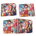 Anime One Piece PU Wallet for Women Men Cartoon Zoro Luffy Ace Figures Purse Foldable Wallet Card Holder Children Gift. 