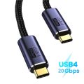 Nku USB4 Thunderbolt 3 20Gbps SuperSpeed Type-C Data Cable 5A 100W PD Fast Charging Data Sync Cable for Laptop Macbook IPad Pro.
