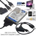 USB 3.0 to SATA Adapter Cable 22 pin For 2.5 inch HDD SSD Adapter Hard Disk Converter Laptop With Extra Power Data Cable.
