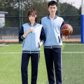 Spring and Autumn New School Uniform Set for Primary and Secondary School Students, College Style High School Student Class Uniform, Sports Day, Group Casual Sportswear. 