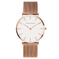 New 520 Valentine's Day Selected Gift for Men Lady Couple Simple Watch Stainless Steel Mesh Waterproof Quartz Watch.