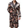 Fashion Men Satin Chinese Style Big Dragon Kimono Embroidery Simulation Silk Bathrobe Pajamas Sleepwear Gown Bath Robe Nightwear. 