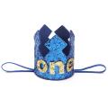 1 2 3 Years Old Birthday Hat Baby Shower Decorative Headband Children's Party Crown Hat Blue Gold Birthday Crown Party Hats. 