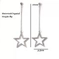 Korean Long Angel Star Tassel Earrings for Women Designer Luxury Jewelry AAA Zircon Wedding Party Long Earrings for Girls Star Hanging Long Earring for Ladies.