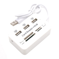 1 PCS 3 Port USB HUB 2.0 Splitter Combo Card Reader 7 in 1 Portable Support TF SD M2 SDHC Card Read Write. 