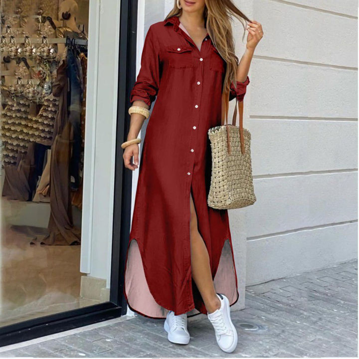 Ladies%20Casual%20Long%20shirt%20Plus%20Size%20Women's%20Clothing%20-%20Image%205