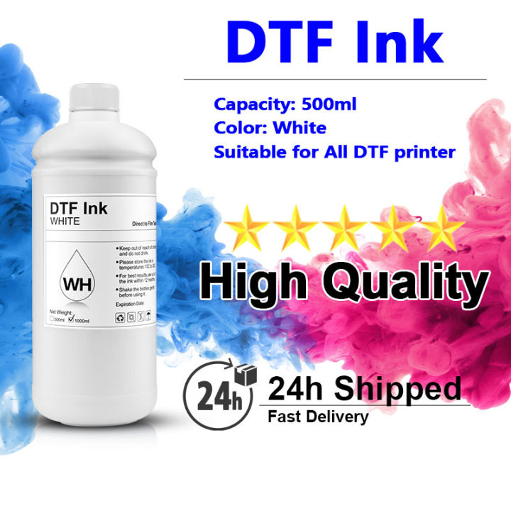 Encre DTF Blanche 500 Ml - Pour Impression Sur Film PET - Compatible ET-8550, L1800, XP15000 Et Autres - 14