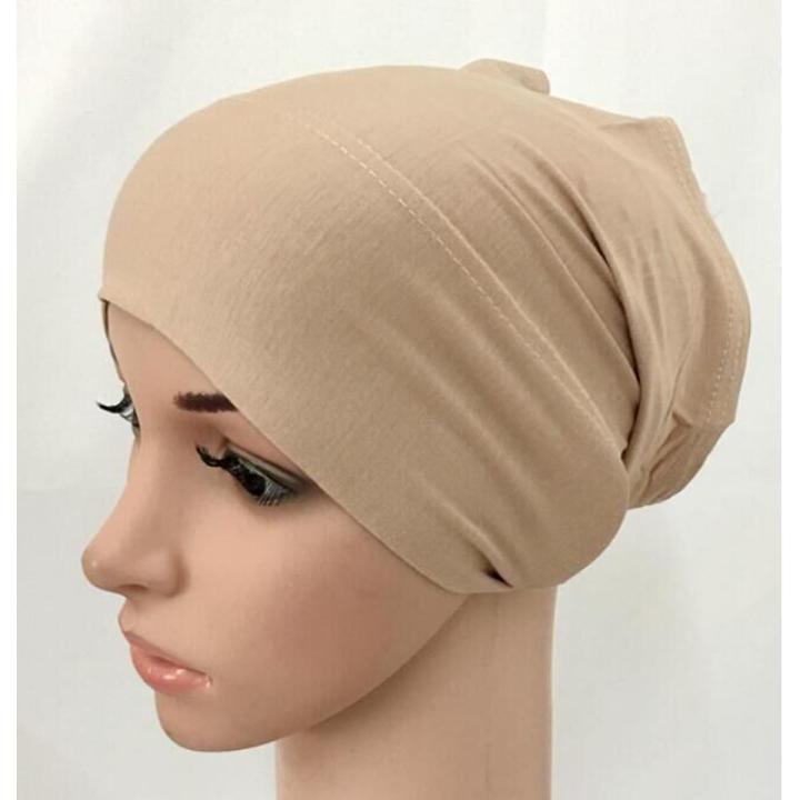 Modal Cotton Inner Hijab Caps Muslim Stretch Turban Cap Islamic Underscarf Bonnet Hat Female Headband Tube Cap Mujer Turbante