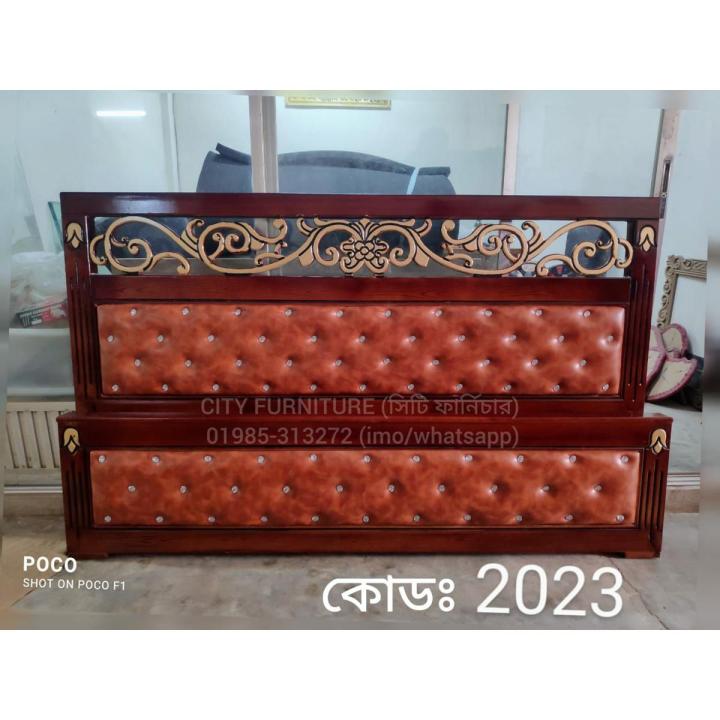 2023 jali leather 5/7 feet semi box bed