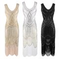 Women's 1920s Vintage Sequin Full Fringed Deco Inspired Flapper Dress Roaring 20s Great Gatsby Fall Cloths Dress Vestidos. 