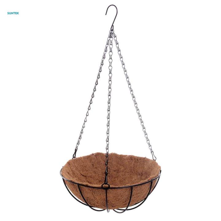 4Pieces Hanging Flower Coconut Husk Basket - 10inch
