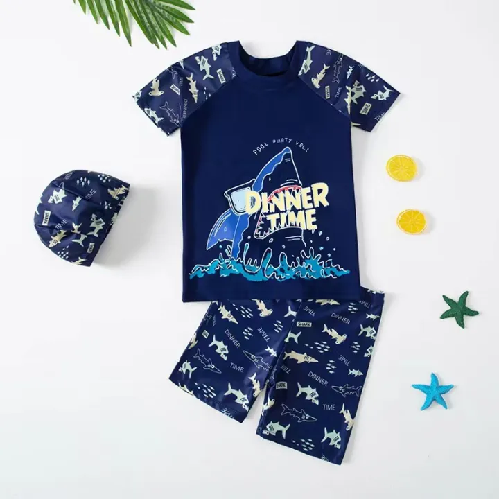 Children's%20swimsuit%20new%20boys,%20girls,%20big%20children,%20students,%20baby,%20quick-drying,%20cartoon%20swimpants,%20hot%20spring%20sunscreen%20swimsuit%20set%20-%20Image%204