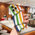 AMORVOR for Realme C35 Narzo 50A Prime Back Cover Colorful Stripes Hard Phone Case Camera Protection Mobile Cover. 