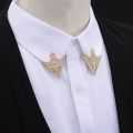 Triangle Shirt Collar Pin for Men - Stylish Brooch Emblem Jewelry.