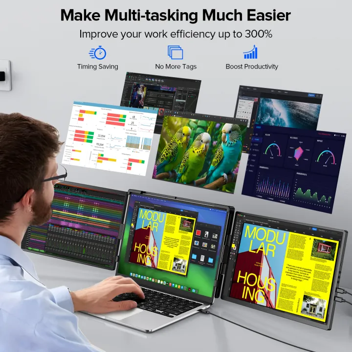 UPERFECT%2014%20Triple%20Laptop%20Screen%20Extender%202K%201440P%20IPS%20Portable%20Monitor%20for%2013-17.3Laptop%20HDMI%20USB%20C%20Dual%20Extender%20Display%20-%20Image%204