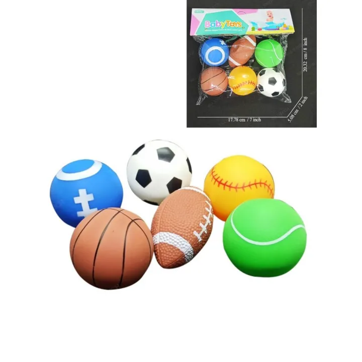 Soft Ruber Objects 6 Pcs Soft Food Grade Rubber Toys children | Daraz.com.bd