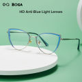 OQ BOGA 7 Colors Unisex Anti Blue Light Radiation Computer Glasses Women Men Eye Protection Fashion Cat Eye Frame Eyewear.