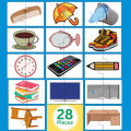 28 Piece Jigsaw Puzzle Daily Necessities Set - Double Sided Puzzle With Gift Box - Amazing Learning Toy for Kids. 