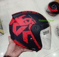 Vega Lark Red And Black Halfface Helmet For Riding Bike.. 