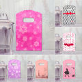 50pcs/lot Multi- Patterns Small Plastic Bag Jewelry Packing Mini Gift Handle Bag Store Small Shopping Bags Christmas Candy Pouch.