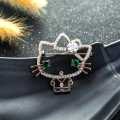 Fashionable Trendy Hello Kitty Brooch for Women Hijab Pin - Crystal Rhinestone Brooch Hijab Safety Pin for Girls Simple Stylish - Hizab Safety Pin for Girls and Women - Hijab Pin for Women. 
