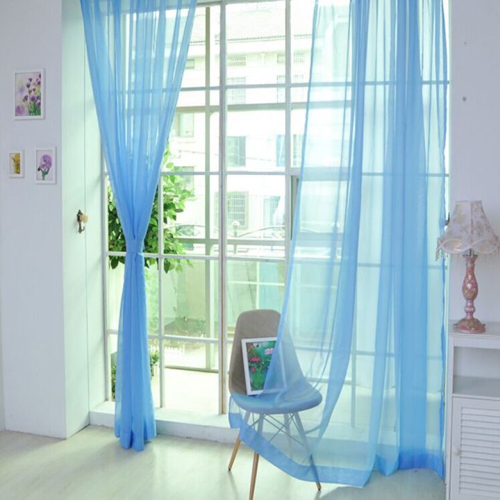 1%20Pcs%20Pure%20Color%20Tulle%20Door%20Curtain%20Panel%20Sheer%20Scarf%20Valances%20Living%20Room%20Window%20Finished%20Curtains%20For%20Bedroom%20Rideaux%20Drapes%20-%20Image%205