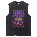 Vintage Vest Washed T-Shirt Anime One Piece Graphic Tank Top Cotton Sleeveless Streetwear Loose Trend T Shirt Men's Clothing. 