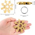18 In 1 Snowflake Multi Pocket Tool Keychain Spanner Hex Wrench Multifunction Screwdriver Multipurpose Camp Survive Outdoor Hike -Multiple colour.