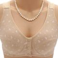 36~46 Women Front Button Bra without padding Plus Size bras Mother's Wireless Top Underwear Large Bralette 5123. 