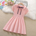 Girls Summer Dress 2023 New Foreign Style College Style Thin Summer Short Sleeve Little Girl Children's Skirt. 