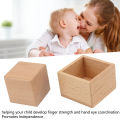Wood Box and Block Toys, Educational Baby Wooden Square Box Toys Promote Independence for Toddlers. 