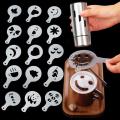 16pcs/Set Coffee Prinitng Mold DIY Plastic Coffee Foam Spray Template Cappuccino Coffee Decoration Stencil. 