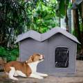 Dog House Foldable Pet Shelter for Courtyard Kittens or Small Dogs Indoor Gray. 