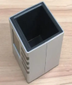 Pen Holder with Digital Watch - Silver Cube Desk Pen Stand With Digital Clock (Temperature , Alarm & Calendar) | smart pen holder.