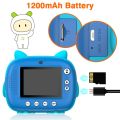 1080P Cute Kids Instant Camera 12MP Kids Digital Camera with 3 Printing Paper Rolls 2.4inch IPS Screen-blue. 
