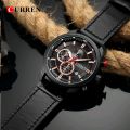 CURREN 8291 Fashion Quartz Men Watch Analog Digital Chronograph Leather Mens Watches Casual Sport Waterproof Male Clocks Часы.