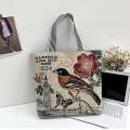 Elephant Printed Tote Bags Embroidered Shoulder Bags Lady Large Capacity Handbags. 