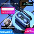 TWS F9 Wireless Earbuds Finger Touch Control Bluetooth 5.0 Earphone Noise Cancellation Music Headset with LED Display Lights Sport Headphones Built Mic. 
