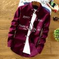 Maroon Cotton Long Sleeve Casual Shirt for Men.
