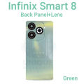 For Infinix Smart 8 X6525 Side Frame + Back Panel Housing + Camera Glass Back shell Replacement Spare Parts. 