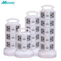Tower Power Strip Surge Protector Vertical Multi Sockets 7/11/15/19 Way Universal Outlets Plug Socket 2 USB 3m Extention Cord. 