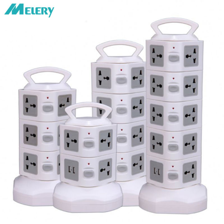 Tower%20Power%20Strip%20Surge%20Protector%20Vertical%20Multi%20Sockets%207/11/15/19%20Way%20Universal%20Outlets%20Plug%20Socket%202%20USB%203m%20Extention%20Cord%20-%20Image%202