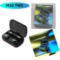 M10 Tws Wireless Earphone Touch Bluetooth Earplugs In The Ear Stereo Sport Headsets Cvc8.0 Noise Reduction Headphones With Digital Display Black - Bluetooth Headphone - ব্লুটুথ হেডফোন.
