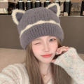 Plush Women'S Beanie Stylish Faux Warm Knitted Hat Wool Cap for Fall Winter Outdoor K-Pop Fans Women'S Fashion.