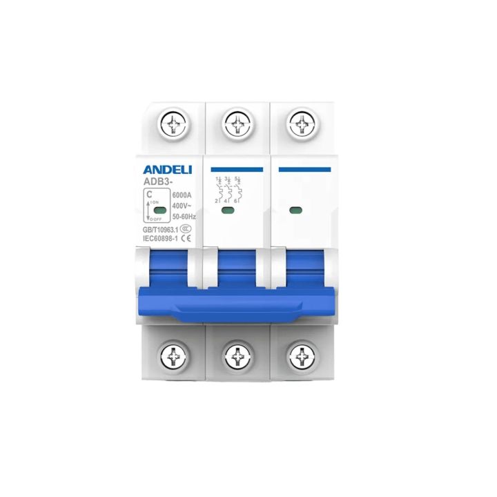 ANDELI 63A 6kA MCB TP 3P Miniature Circuit Breaker AC Triple Pole