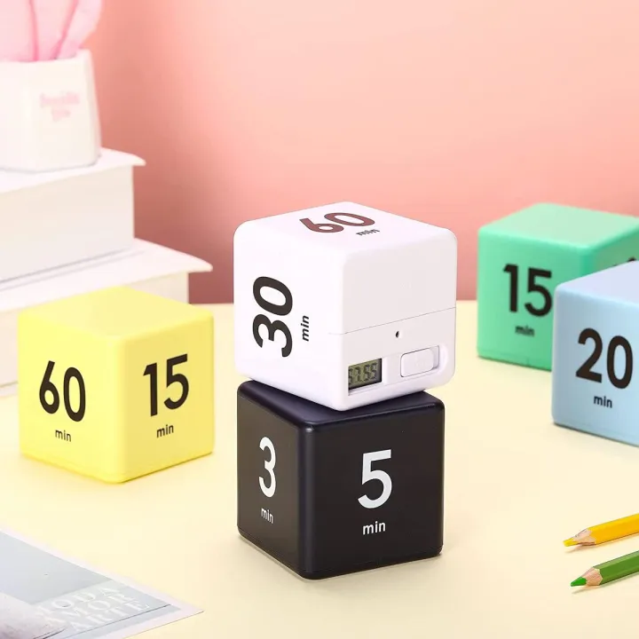 2PCS Cube Timers for Time Management and Countdown,15-20-30-60Minutes